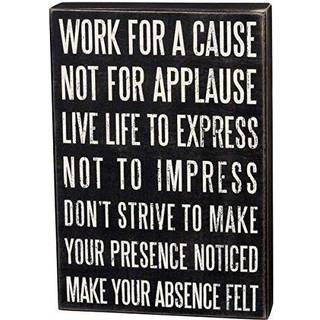 Primitiver af Kathy 21405 Classic Box Sign 10 """" X 15 """" Live Life