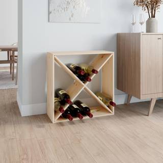vinreol 62x25x62 cm massivt fyrretræ
