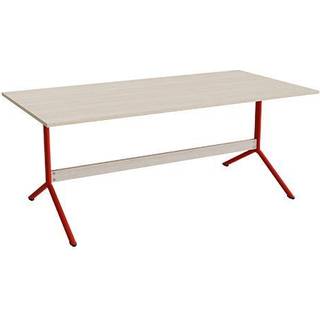 Bord Atlas 1134, 1800x900mm, højde 720, eg højtrykslaminat, rødt stel