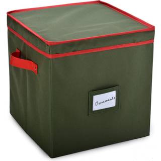 Julepyntopbevaring - Opbevares op til 64 feriepynt justerbare divider d?kkede top to h?ndtag. Attraktiv opbevaringsboks holder feriepynt rene og