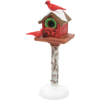 Afdeling 56 Tilbeh?r til landsbysamlinger kardinal p? julefuglf?der figur 3,5 tommer flerfarvet