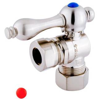Kingston Brass CC54308 5/8 """" O.D. Komprimering 1/2 eller 7/16 """" """" O.D. Komprimeringsvinkelafbrydelsesventil b?rstet nikkel