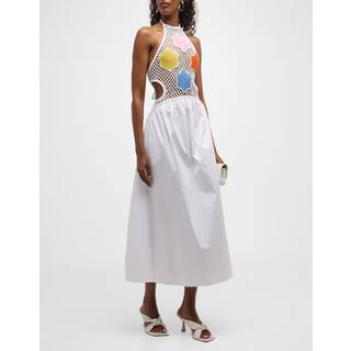 Staud Kaylee halterneck maxi dress - white - XL