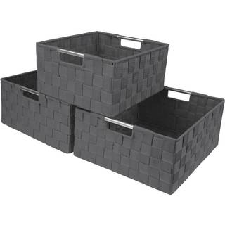 Sorbus opbevaringsboks v?vet kurv bin container tote terning arrang?r s?t stabelbar opbevaring kurv v?vet stropp hylde arrang?r indbygget b?rsh?n