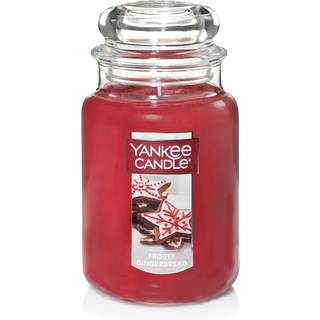 Yankee Candle Frosty Gingerbread Duftende klassiker 22 oz stor krukke Enkelt Wick Candle Over 110 Hours of Burn Time | Feriegaver til alle