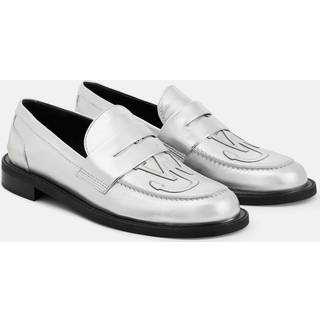 JW Anderson Anchor leather loafers - silver - EU 39