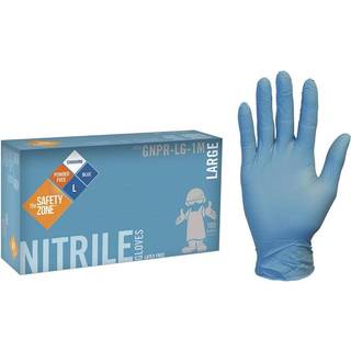 Sikkerhedszonen GNPR-MD-1M pulverfrit blå nitrilhandsker medium tilfælde på 1 000