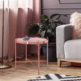 WOMO-DESIGN design sidebord Ø43x45 cm i kobberstuebord, rundt sofabord, moderne