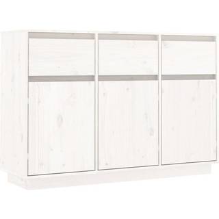 skænk 110x34x75 cm massivt fyrretræ hvid