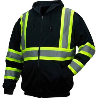 Pyramex Safety RSZH34 -serie Forbedret synlighed sort sweatshirt ANSI Type 0 Klasse 1 med reflekterende kontrasterende b?nd 2x Stor -RSZH3411X2