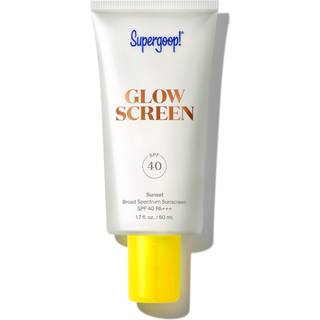 Supergoop! Glowscreen SPF 40 Sunset (Deep Bronze Glow) - 1,7 fl oz - Glowy Primer + bredspektret solcreme - Hjlper med at filtrere blt lys - Bo
