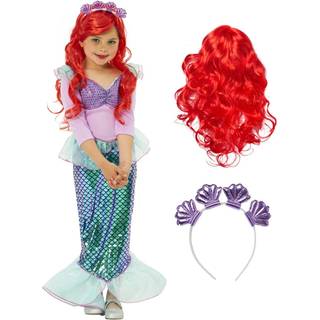 Morph Little Mermaid kostume til piger havfrue kjole b?rn med paryk havfrue kjole til piger lille havfrue kjole til piger havfrue kjole til piger