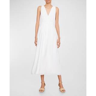 Vince Pleated midi dress - white - M