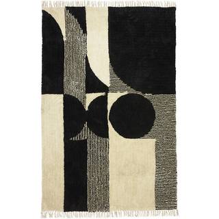 Jakobsdals Forma Tæppe /hvidt 200x300 Cm - Mønstrede tæpper Polyester Sort - N892256-02