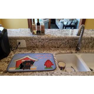 """" Caroline's Treasures Dog House Collection Dachshund Black Tan Dish Drying Mat 14 """" ""X 21"" """" """" ""