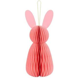 1 stk. Honeycomb Kanin Dekoration pink papir 30 cm – Perfekt til påske og børnefester