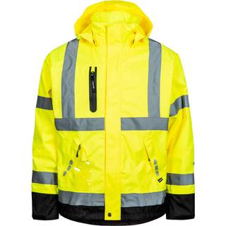 Lyngsøe arbejds regnjakke Hi-Vis saturn gul/sort FOX9057 - S