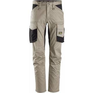 Snickers 6803 allroundwork, stretch bukser uden knælommer khaki/sort 58