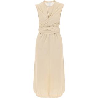 Lemaire Cotton knit wrap midi dress - beige - L