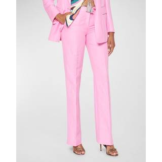 Etro Linen and silk straight-leg pants - pink - XXS