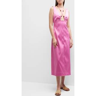 Ganni Satin midi dress - pink - XXS