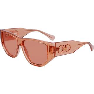 Ferragamo Unisex SF1077S 664 Solbriller Bio-injekt Rosa Rosa Firkantet Fotokromatisk Fotokromatisk