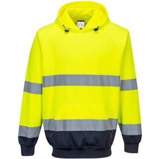 2 farvet hætte sweatshirts - Gul/Marine (Størrelse: M)