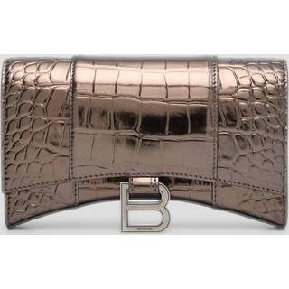 Balenciaga Hourglass leather wallet on chain - metallic - One Size