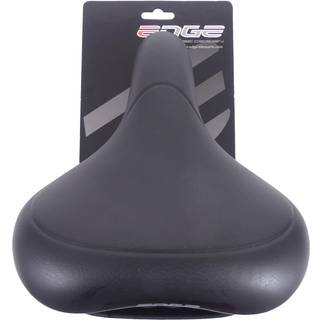 Edge Elektra Cykelsadel - Vandtæt, Hi-Density PU-skum, 260x214mm, Sort, Inkl. Sadelstrop