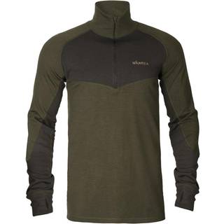 Härkila Base Warm Zip Neck Willow Grøn/Shadow Brun - Härkila