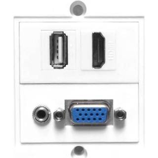 Vivolink Multi AV vægpanel udtag | HDMI, VGA, Audio, USB (EU) | Hvi | PRIS-MATCH