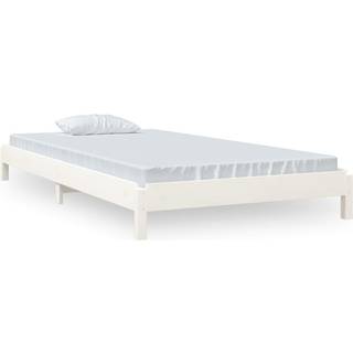 stabelbar seng 80x200 cm massivt fyrretræ hvid