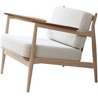 Magnus Olesen Seating - 'Model 107', white in White Oak / Teak / Fabric
