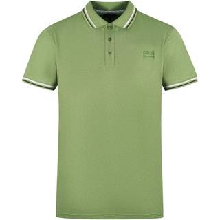Cavalli Class Green Cotton Polo Shirt