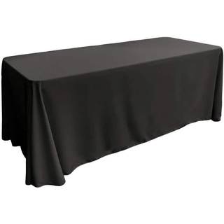 La Linen Polyester Poplin Rectangular Tabline 90 med 156-tommer sort