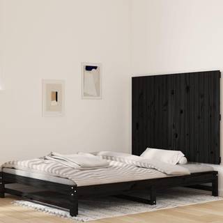 sengegavl 127,5x3x90 cm massivt fyrretræ sort