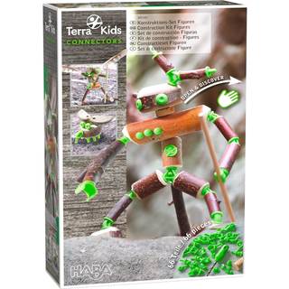 Haba Terra Kids Connectors Backyard Craft Kit Figurer - 66 stykker s?t med plastiske connecrtors Cork & Hand Drill - Tilf?j tr? fra naturen - Ald