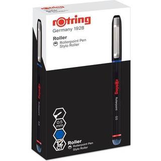 Rotring rOtring Rollerball Pen | Nålespids (0,5 mm) Rullepunkt til præcis skrivning | Blåt blæk | 12 Antal