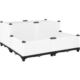Højbed Polypropylen - Hvid / 80 x 80 x (23-38) cm