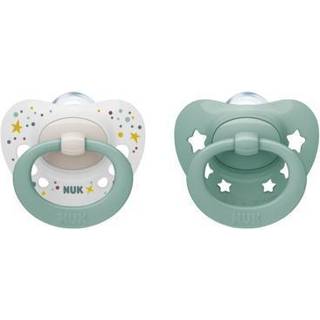 NUK Signature silikonesut, grøn & hvid, 0-6 måneder
