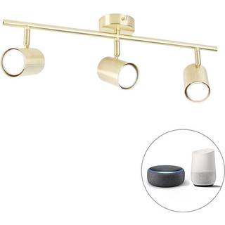 Smart loftslampe messing justerbar inkl. 3 Wifi GU10 - Jeana