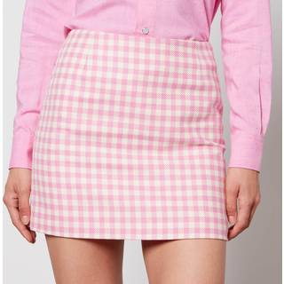 Ami Paris Gingham cotton and wool miniskirt - blue - XL