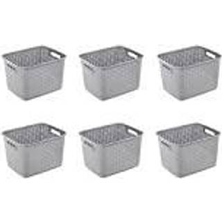 Sterilit h?j plastv?v opbevaring kurv bin organisation til bordplader klassev?relse bordplader & boghylder til h?ndv?rk smykker gr? 6-pack