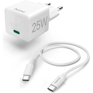 Hama Charger USB-C with USB-C Cable PD 25W 1.5m Cable White