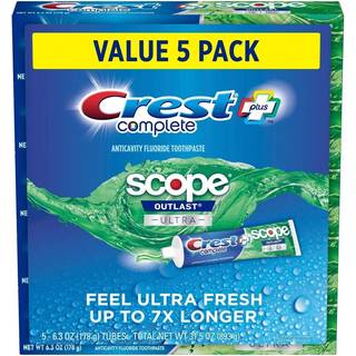 Crest Complete + Scope Outlast Ultra Toothpasta (6,3 oz. 5 pk.)