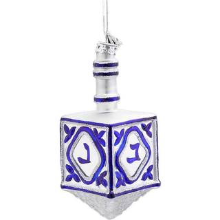 Kurt Adler 4-1/4-tommer ?dle perler glas J?disk dreidel ornament til Hanukkah