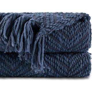 Battilo Hjem Navy Bl? kastet?ppe til sofa strikket bl?t t?ppe kast 50 '' x 60 '' Super Soft Navy kaster til stolesofa boligindretning
