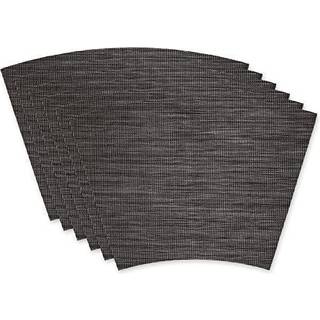 Grå tweed rundt bord placemat sæt/6