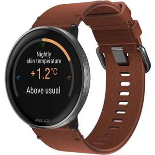 Polar Ignite 3 Titanium Fitness ur læderurrem M/L + silikoneurrem S/L titanium/brun ➞ På lager - klar til levering