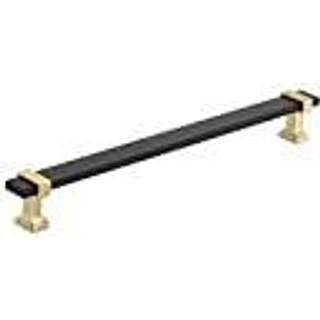 Amerock | Kabinettræk | Børstet mat sort/børstet guld | 8-13/16 tommer (224 mm) Center til centrum | Overton | 1 pakke | Skuffet træk | Skuffehån